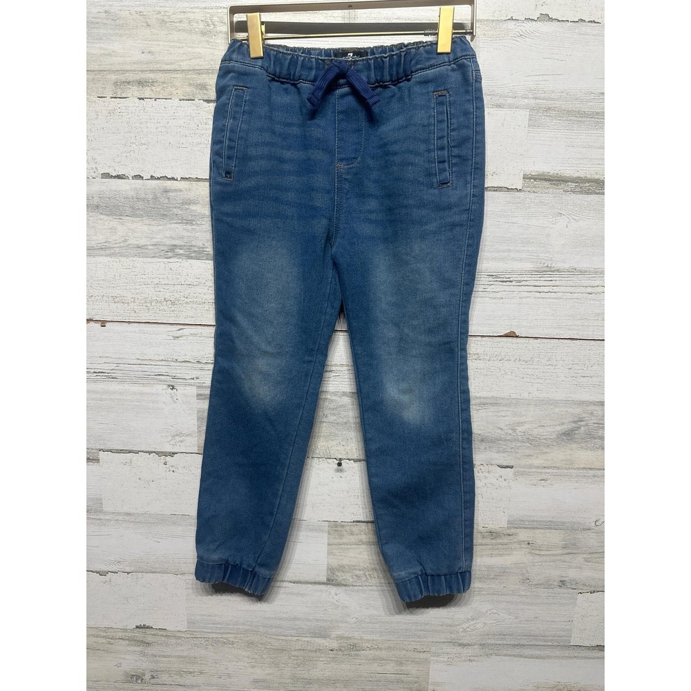 7 For All Mankind Denim Joggers Boys 7 Blue‎ Elastic Waist Drawstring